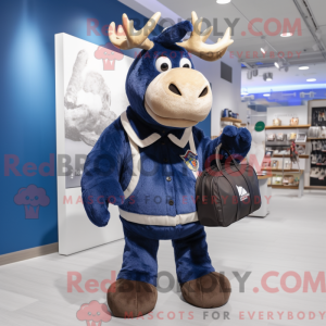 Navy Moose mascot costume...