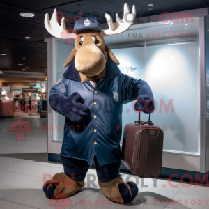 Navy Moose mascot costume...