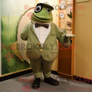 Olive Salmon mascot costume...
