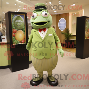 Olive Salmon mascot costume...