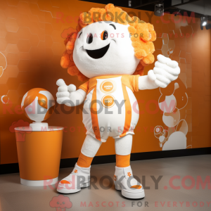 White Orange mascot costume...