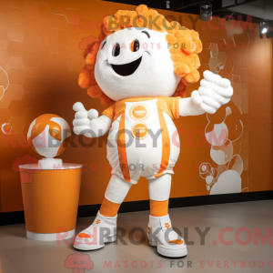 Wit-oranje mascottekostuum...