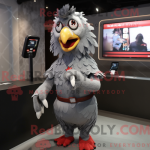Gray Roosters mascot...