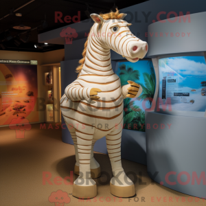 Tan Quagga maskot kostume...