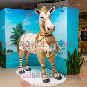 Tan Quagga maskot kostume...