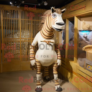 Tan Quagga mascot costume...