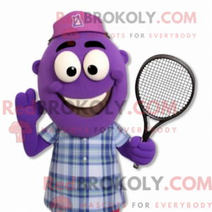 Purple Tennis Racket mascot...