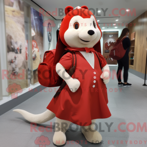 Red Ermine mascot costume...