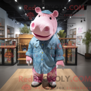 Pink Hippopotamus mascot...