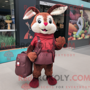 Maroon Wild Rabbit mascot...