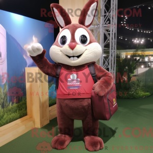 Maroon Wild Rabbit mascot...
