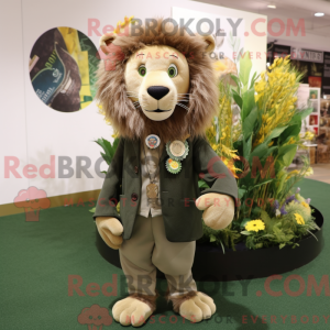 Olive Lion-mascottekostuum...