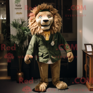 Olive Lion-mascottekostuum...