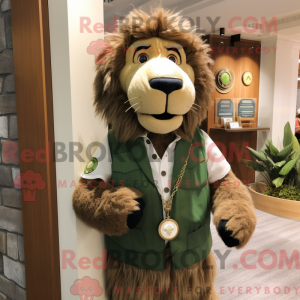 Olive Lion mascot costume...