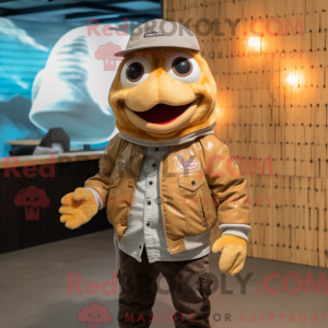 Tan Fish And Chips mascot...