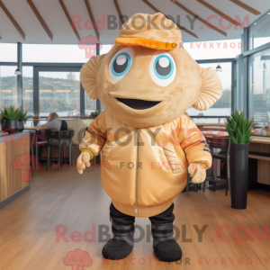 Tan Fish And Chips mascot...