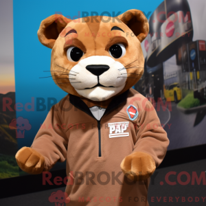 Brown Puma mascot costume...