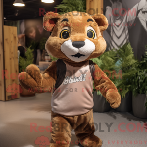 Brown Puma mascot costume...