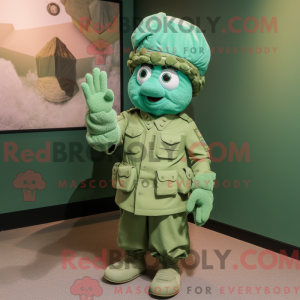 Cyan Grøn Beret maskot...