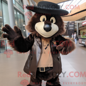 Brown Skunk mascot costume...