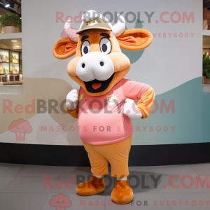 Peach Zebu maskot kostume...