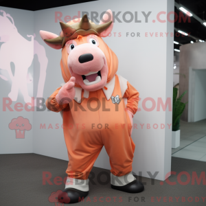 Peach Zebu maskot kostume...