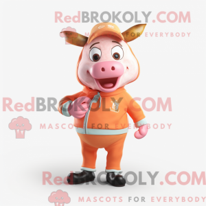 Peach Zebu-maskotdraktfigur...