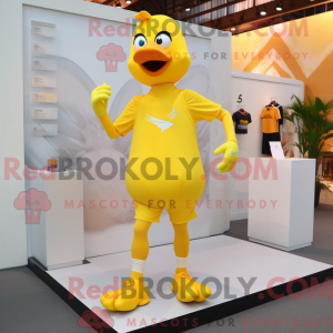 Yellow Dove mascot costume...