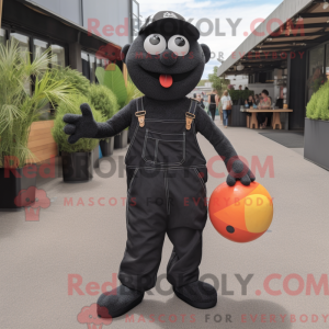 Black Petanque Ball mascot...