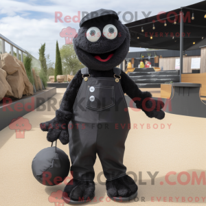 Black Petanque Ball mascot...