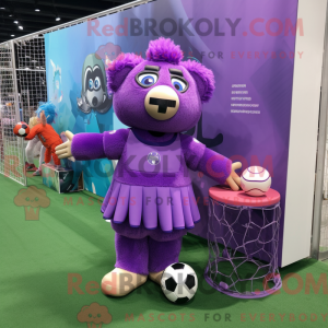 Purple Soccer Goal mascot...