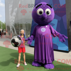 Purple Soccer Goal mascot...