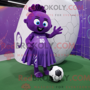 Purple Soccer Goal mascot...