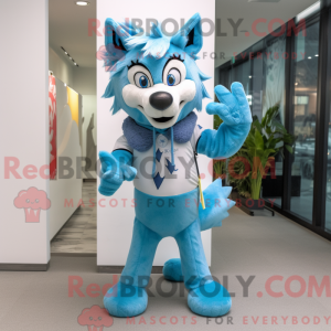 Máscara de lobo azul...