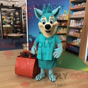 Turquoise Dingo mascot...