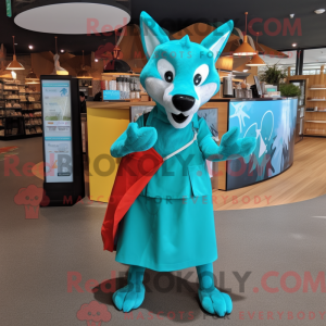 Turquoise Dingo mascot...