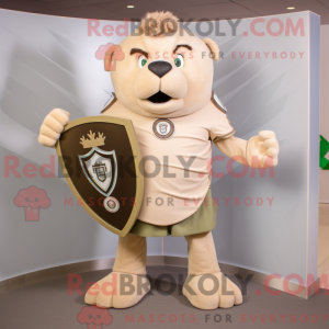 Beige Celtic Shield mascot...