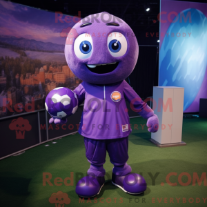 Purple Soccer Ball mascot...