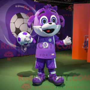 Purple Soccer Ball mascot...