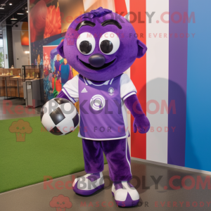 Purple Soccer Ball mascot...