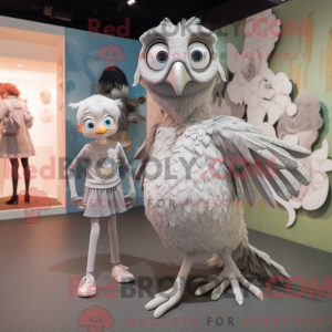 Sølv Harpy maskot kostume...