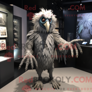Sølv Harpy maskot kostume...