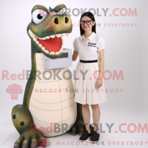 Beige Crocodile mascot...
