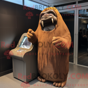 Brown Walrus mascot costume...