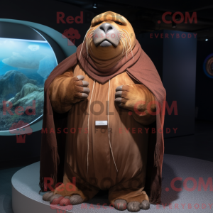 Brown Walrus mascot costume...