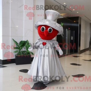 Sølv jordbær maskot kostume...
