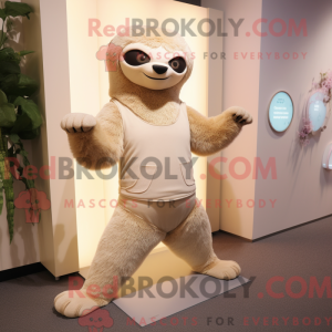 Beige Sloth mascot costume...
