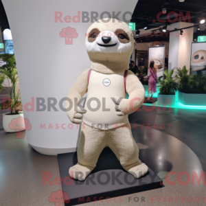 Beige Sloth mascot costume...