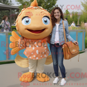 Tan Goldfish mascot costume...