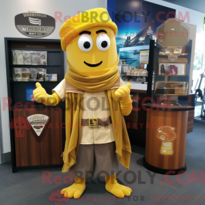 Gold Aglet mascot costume...